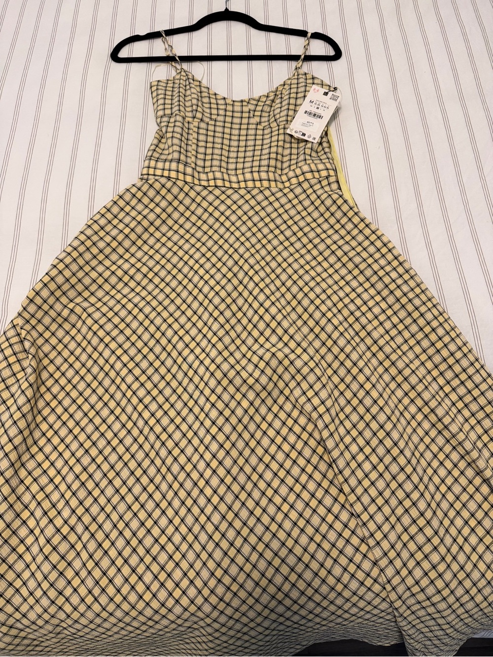 Zara Plaid Spaghetti-Strap Dress - Medium